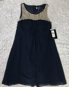 New Womens JS Boutique Sleeveless Knee Length Dress Sz 8 Navy NWT - Picture 1 of 7