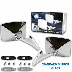 1973 -1991 CHEVROLET TRUCK CHROME OUTSIDE MIRROR 1 PAIR GMC ALL METAL  - Picture 1 of 1