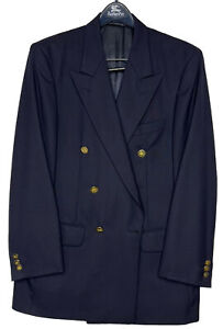 Vintage Burberrys Blue Double Breasted Sport Coat Blazer Jacket Men’s Size 40R