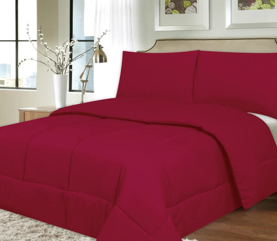 Solid Color Bed Comforter Polyester Fill Microfiber Covering All Sizes - Image 1 of 1