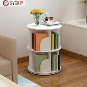2-Layer 360° Rotating Bookshelf Bookcase,Freestanding Storage Shelf Display Rack - Picture 1 of 17