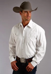 Stetson Mens White 100% Cotton Pinpoint Oxford L/S Shirt - Picture 1 of 3