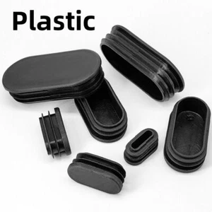 Oval Plastic Pipe Tube Insert Plugs Bungs Furniture End Caps Black Grey White - Picture 1 of 46