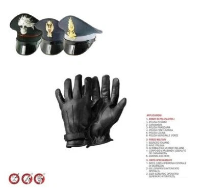 Guanti Pelle Militari Anti Taglio Anti Ago Certificati Categoria 5° POLICE Poliz - Imagen 1 de 4