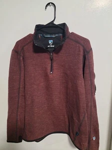 Suéter Pullover Kuhl Chianti Polar 1/4 Cremallera Para Hombre Talla Mediana Rojo Naranja - Imagen 1 de 8