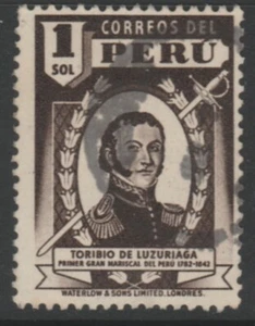 Peru 1949-51 Aufdruck Waterlow & Sons 1s gebraucht A18P23F184 - Bild 1 von 1