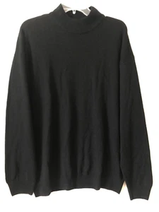 Marconi le Collezioni Men Large Black 100% Wool Long Sleeve Sweater Italy - Picture 1 of 4