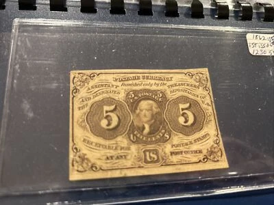 FR 1230 5 CENTS 1st ISSUE POSTAGE CURRENCY VF 30 GEM - Image 1 of 4