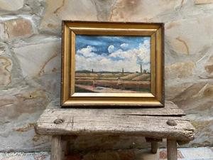 Antique landscape oil painting, gilded frame, Vintage from the 1920-40’s - Picture 1 of 5