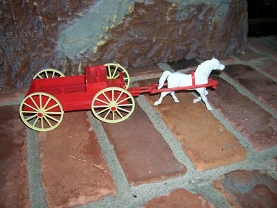 MPC  WAGON  & HORSE Multiple Products Co. TOY COWBOYS WESTERN 1960'S - Image 1 of 4