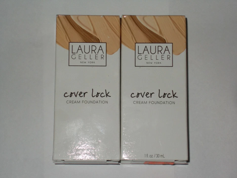 Laura Geller Cover Lock Cream Foundation Golden Medium 1 FL Oz 30 Ml