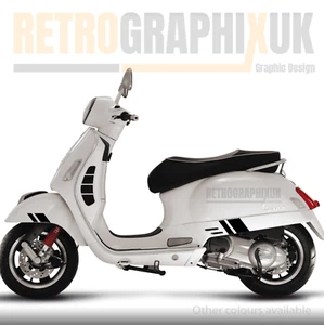 BLACK - Vespa GTS 300 Super Sport Styled Graphics Stickers Kit - One Colour V23 - Picture 1 of 15