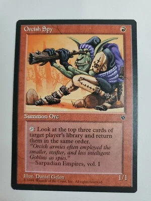 MTG Magic The Gathering Card Orcish Spy  Summon Orc Red Fallen Empires 1994 - Image 1 of 2