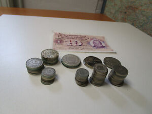 SZWAJCARIA wybór monet od 1885 roku - od 5 centów do 5 franków + banknot 10 franków