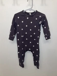Nordstrom Cozy Pocket Romper GREY STONEHENGE STARS, Size 12M Baby - Picture 1 of 5