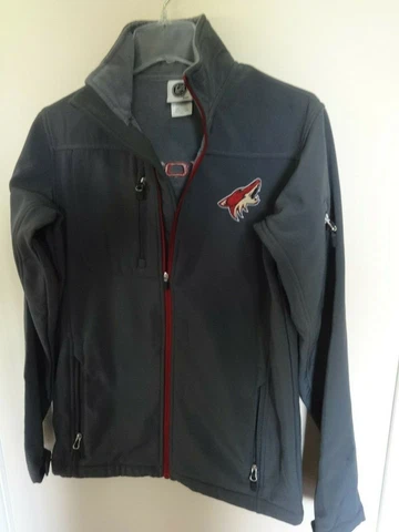 Vintage NHL Phoenix Coyotes Zipped Front Track Jacket Sewn Logos Men Small Cover