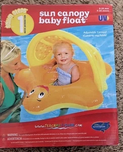 Swim Ways Yellow MY BABY FLOAT STAR 9-24 Mo Inflatable Adjustable Canopy Float - Picture 1 of 2