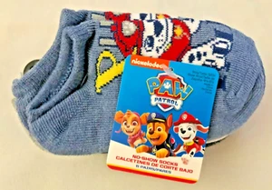 Boys Socks Paw Patrol 6 Pair Kids Size Small Pack No Show Chase Marshall NEW - Picture 1 of 6