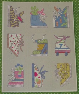 VINTAGE EUREKA WHIMSICAL SHOES~SNEAKERS~BOOTS~ROLLER SKATES STICKERS~PAPER MAGIC - Picture 1 of 1