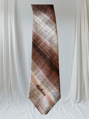 Corbata Oleg Cassini de Birmania para hombre marrón tostado naranja rayas diagonales Foto 1 de 3