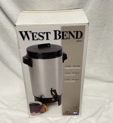 WEST BEND Coffee Maker Party Perk 12 To 42 Cup Pot Large Banquet Party Urn 58002 - Image 1 of 4
