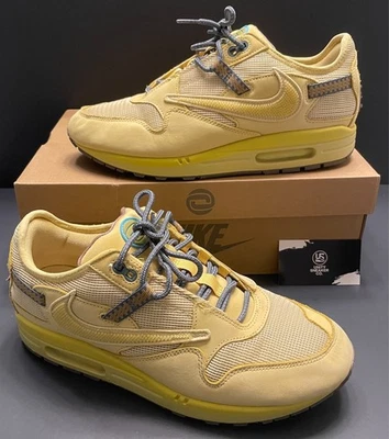 Size 11M/12.5W - Nike Air Max 1 Travis Scott Cactus Jack Saturn Gold - Image 1 of 4