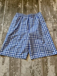 Kelly’s Kids Blue & White Elastic Waist Shorts Boys 14-16 - Picture 1 of 5