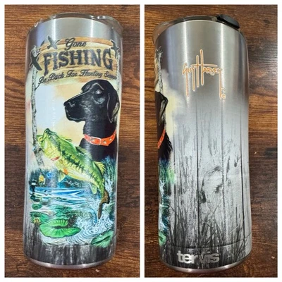 Vaso de pesca Tervis Guy Harvey de acero inoxidable con diseño de perro pescado frío/caliente Foto 1 de 4