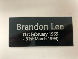 Brandon Lee The Crow - 110x50mm Engraved Plaque for Memorabilia Display Frame