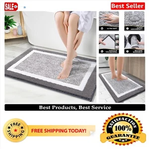 30x20 Non-Slip and Quick Dry Bath Mat - Fluffy Charcoal Rug for Bathroom - Picture 1 of 9
