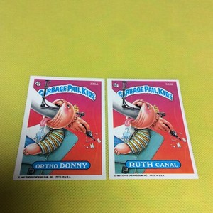 Vintage 1987 SERIES 8 TOPPS GPK 333a Ortho Donny & 333b Ruth Canal MINT