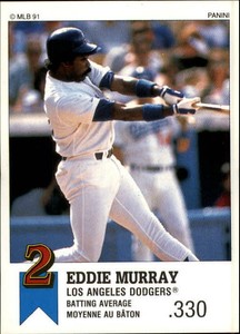 1991 Panini Canadian Top 15 Baseball Card #2 Eddie Murray
