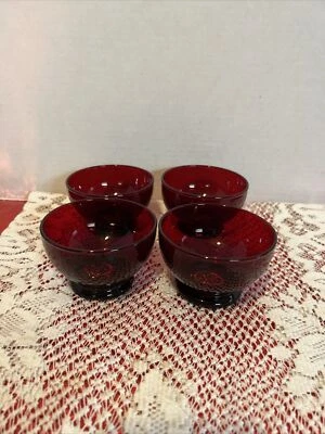 Anchor Hocking Royal Ruby Red Glass Baltic Footed Dessert Sherbet Bowl-New - Image 1 of 4