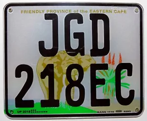 Nummernschild South Afrika "FRIENDLY PROVINCE of the EASTERN CAPE" mit Elefant. - Bild 1 von 2
