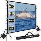 Phopik 120 Inch Portable Indoor Outdoor Projector Screen with Stand Fordable & W