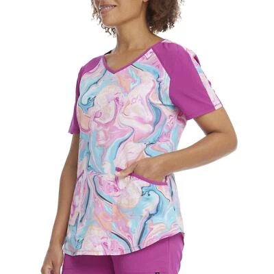 Scrubstar Women's "Fabulous Marble" V-Neck Print Scrub Top Small - Image 1 of 4