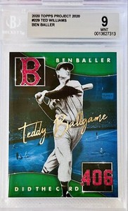 Topps Project 2020 Ted Williams #229 Ben Baller BGS 9 Low Pop & Limited PR 💎