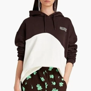 Ganni Isoli Software Wave Mole Brown White Oversized Pullover Hoodie Size XXS/XS - Picture 1 of 12