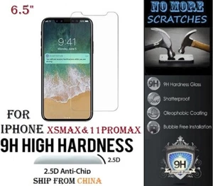 2.5D 9H Tempered Glass Screen Protector iphone XSMAX 11 PROMAX 6.5" Protecteur - - Zdjęcie 1 z 7