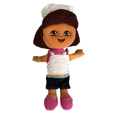 Muñeca de peluche de tela Dora la Exploradora Chef Cook Baker Fisher Price 2005 Mattel Foto 1 de 4