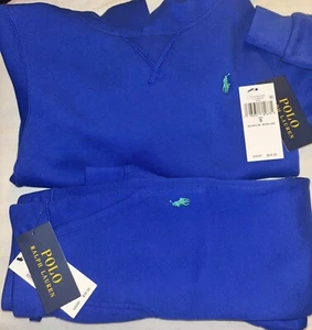 Polo Ralph Lauren Logo Fleece Hoodie + Pants SET Size 5 Blue NWT FREE SHIP - Picture 1 of 7