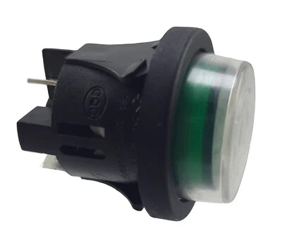 SOKEN Druckschalter grün Einbau ø25mm mit Wasserdichte Abdeckung, 250V 16A beleuchtet