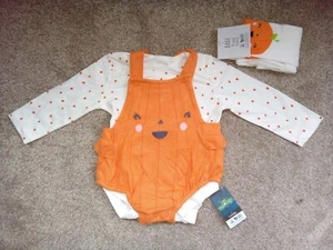 BNWT Baby Girls Age 6-9 Months Pumpkin Halloween Costume Romper Tights Outfit - Picture 1 of 10