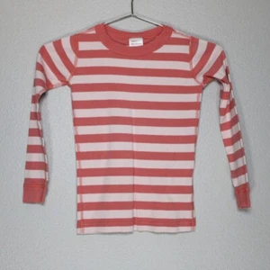 Hanna Andersson Organic Cotton Long Sleeve Shirt Girls Size 6 7 Striped Pink Top - Picture 1 of 8