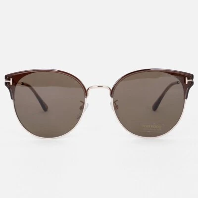 Gafas de sol Tom Ford TF898-K 45E marrón y dorado redondas ojo de gato marco 61-20-140 SD* Foto 1 de 2