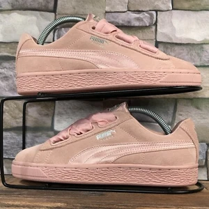 Puma Women’s Suede Heart Satin II Pink/ Rose Trainers - Size UK 3.5 / EU 36- VGC - Picture 1 of 24