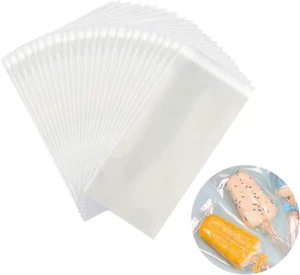 200PCS Popsicle Bags Sealable, Ice Pop Bags for Ice Cream, Self-Adhesive Clear P - Picture 1 of 12