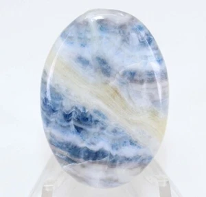 33.50 Cts Natural Lapis Lace Scheelite Oval Cabochon Loose Gemstone 34x24x4 mm - Picture 1 of 2