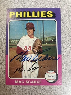 Mac Scarce Autographed 1975 Topps Mini Card #527 Philadelphia Phillies A-697 - Image 1 of 2