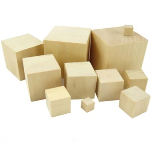 8mm-80mm Natural Craft Cubes/Wood Building Blocks/Building Model Hardwood DIY - Picture 1 of 4